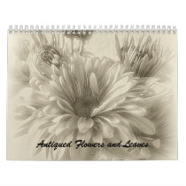 Antiqued Flowers and Leaves calendars