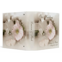 Antiqued Gerber Daisy & Hearts Wedding 2" Binder binders