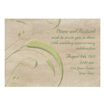 Antiqued Green Leaf Swirls Announcements
