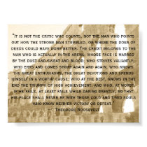 antiqued, "It is not the critic who counts, not... posters