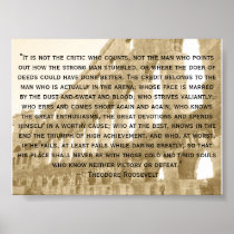 antiqued, "It is not the critic who counts, not... Poster