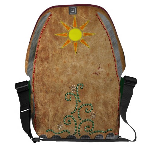 "antiqued" sun bead courier bag