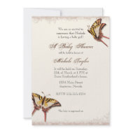 Antiqued Victorian Rose Girl Baby Shower Invite invitation