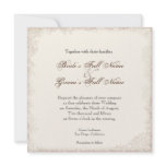 Antiqued Victorian Rose Wedding Invitation