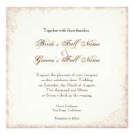 Antiqued Victorian Rose Wedding Invitation