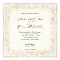 Antiqued Victorian Rose Wedding Invitation