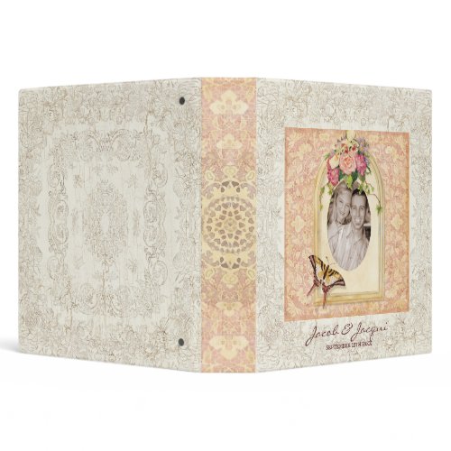Antiqued Victorian Rose Wedding Scrapbook Binder binder