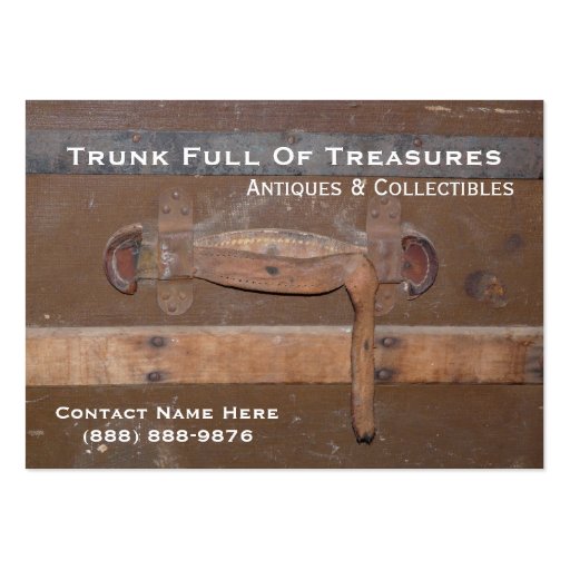 Antiques and Collectibles Old Wooden Trunk Business Card Template (front side)