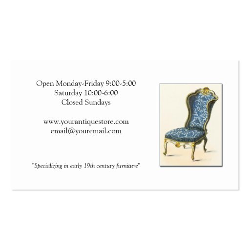 Antiques Business Card Template (back side)