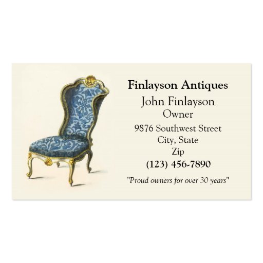 Antiques Business Card Template (front side)