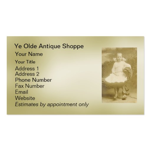 Antiques - business card template (front side)