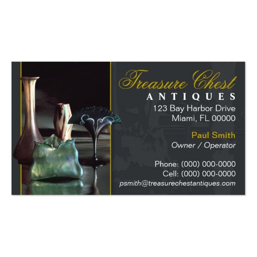 Antiques Shop Business Card (front side)