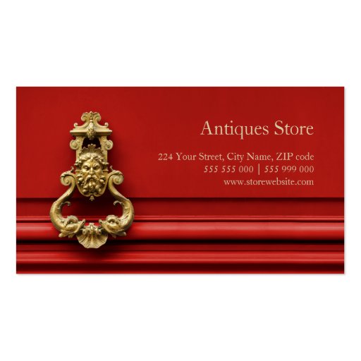 Antiques Store business card (front side)