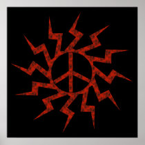 Antiwar Red Peace Spiral Poster