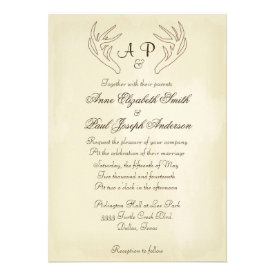 Antler Rustic Wedding Invitation Vintage Paper