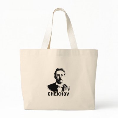 Anton Chekhov Canvas Bags by words_plus_paper