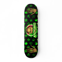 Antonio skull green fire Skatersollie skateboard