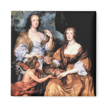 Antoon van Dyck - Elizabeth Thimbleby and Dorothy Refrigerator Magnet
