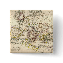 Antquie Map of Ancient Roman Pinback Button