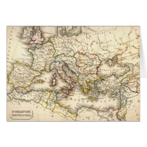 Antquie Map of Ancient Roman Card