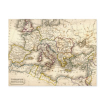 Antquie Map of Ancient Roman Postcards