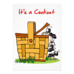 Ants with Picnic Basket  Cookout Invitation