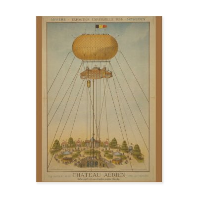 Antwerp Expo 1894 Air Castle Balloon Post Cards by aapshop