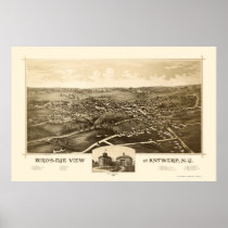 Antwerp, NY Panoramic Map - 1888 Print