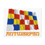 Antwerp Waving Flag with Name Postcard