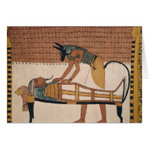 Anubis attends Sennedjem's Mummy Greeting Card