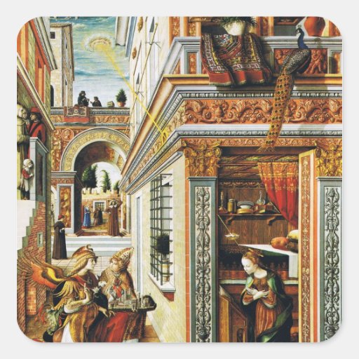 Anuncio con St. Emidius 1486 Pegatinas Cuadradases Personalizadas