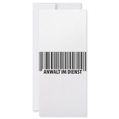 Anwalt im Dienst Barcode label icon Rack Card Design by TomaniacLines