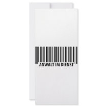 Anwalt im Dienst Barcode label icon Rack Card Design