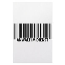 Anwalt im Dienst Barcode label icon stationery