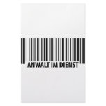Anwalt im Dienst Barcode label icon Customized Stationery