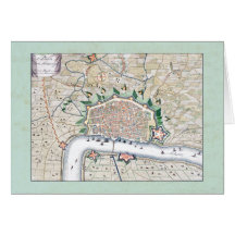 Anwerp, Antwerpen, Anvers Antique Map, Belgium Greeting Cards