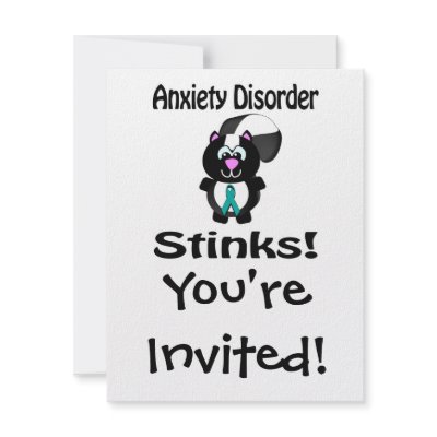 Anxiety Disorder Stinks Skunk Awareness Design Announcement by super_shop