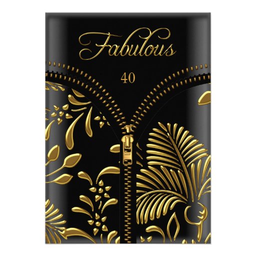 Any Age Fabulous Gold Black Corset Birthday Party Personalized Invitation