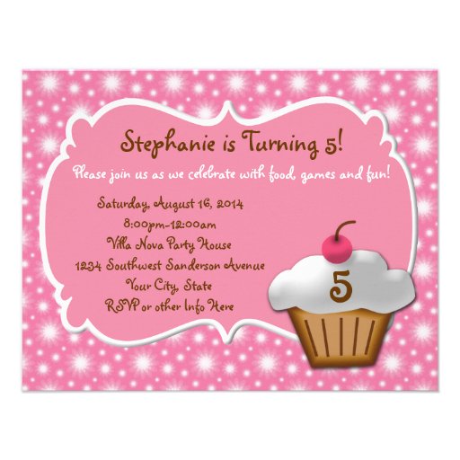 Any Age, Swell Sweet Cupcake Birthday Invitations