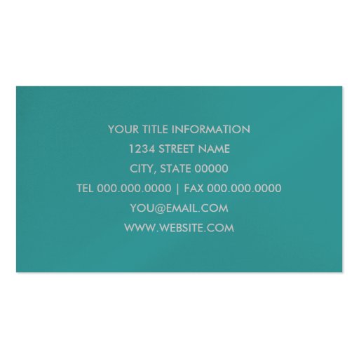 Any Color Background with "Silver" Fancy Initial Business Card Templates (back side)