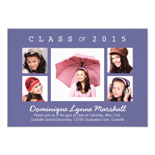 Any Color Multi Photo Graduation Announcement (front side)