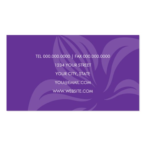 Any Color Orchid Business Card (back side)