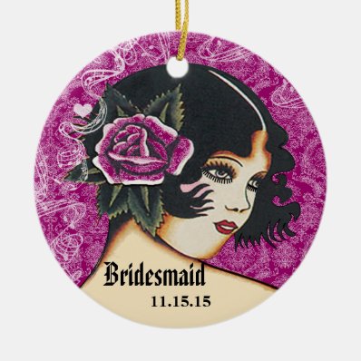 Any Color Wedding Bridesmaid Christmas Ornament