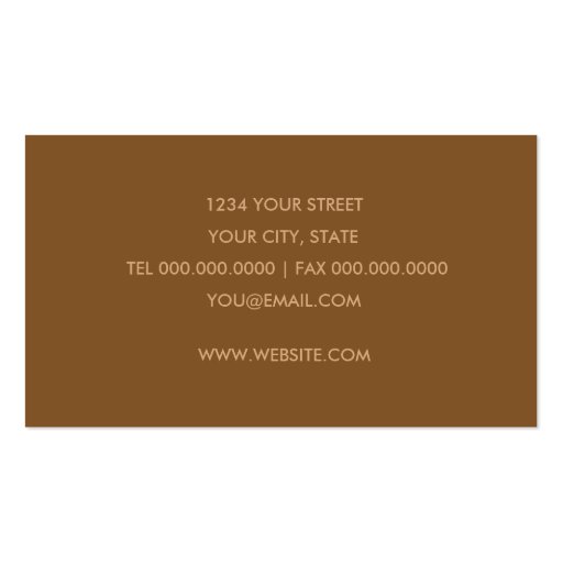 Any Color with Copper Damask Business Card (back side)