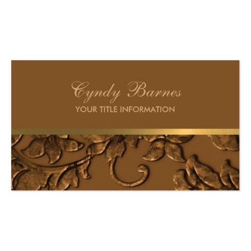 Any Color with Copper Damask Business Card (front side)