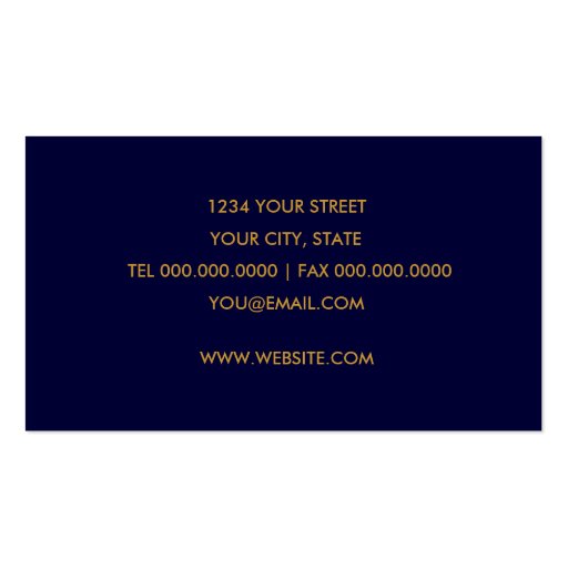Any Color with Gold Damask Business Card (back side)