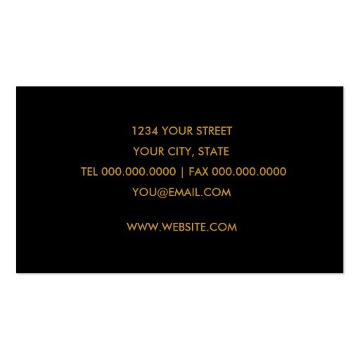 Any Color with Gold Damask Business Card (back side)