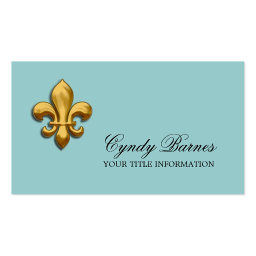 Any Color with Gold Fleur de Lis Business Card (front side)