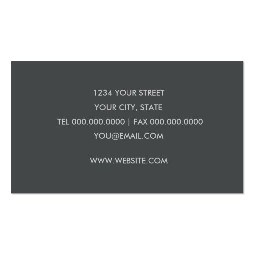 Any Color with Grey Damask Business Card (back side)