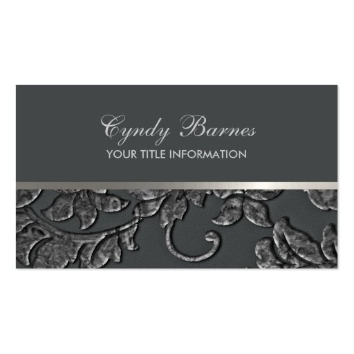 Any Color with Grey Damask Business Card